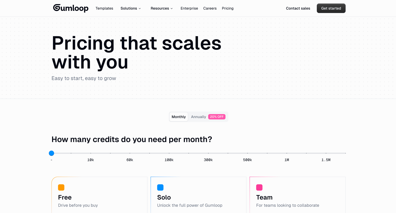 Gumloop - Gumloop Pricing screen
