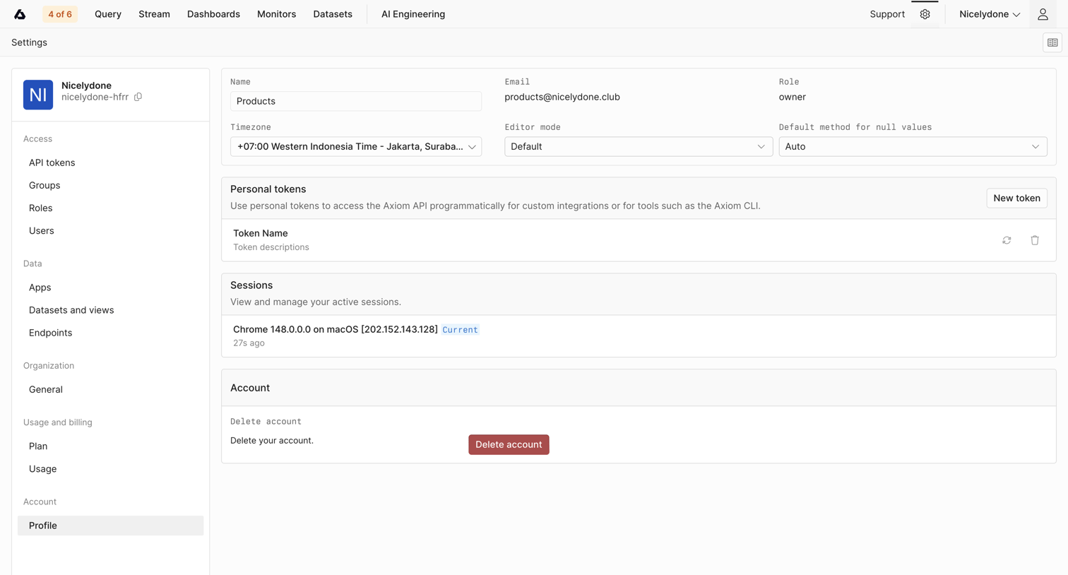 Profile - Settings - Axiom from Axiom
