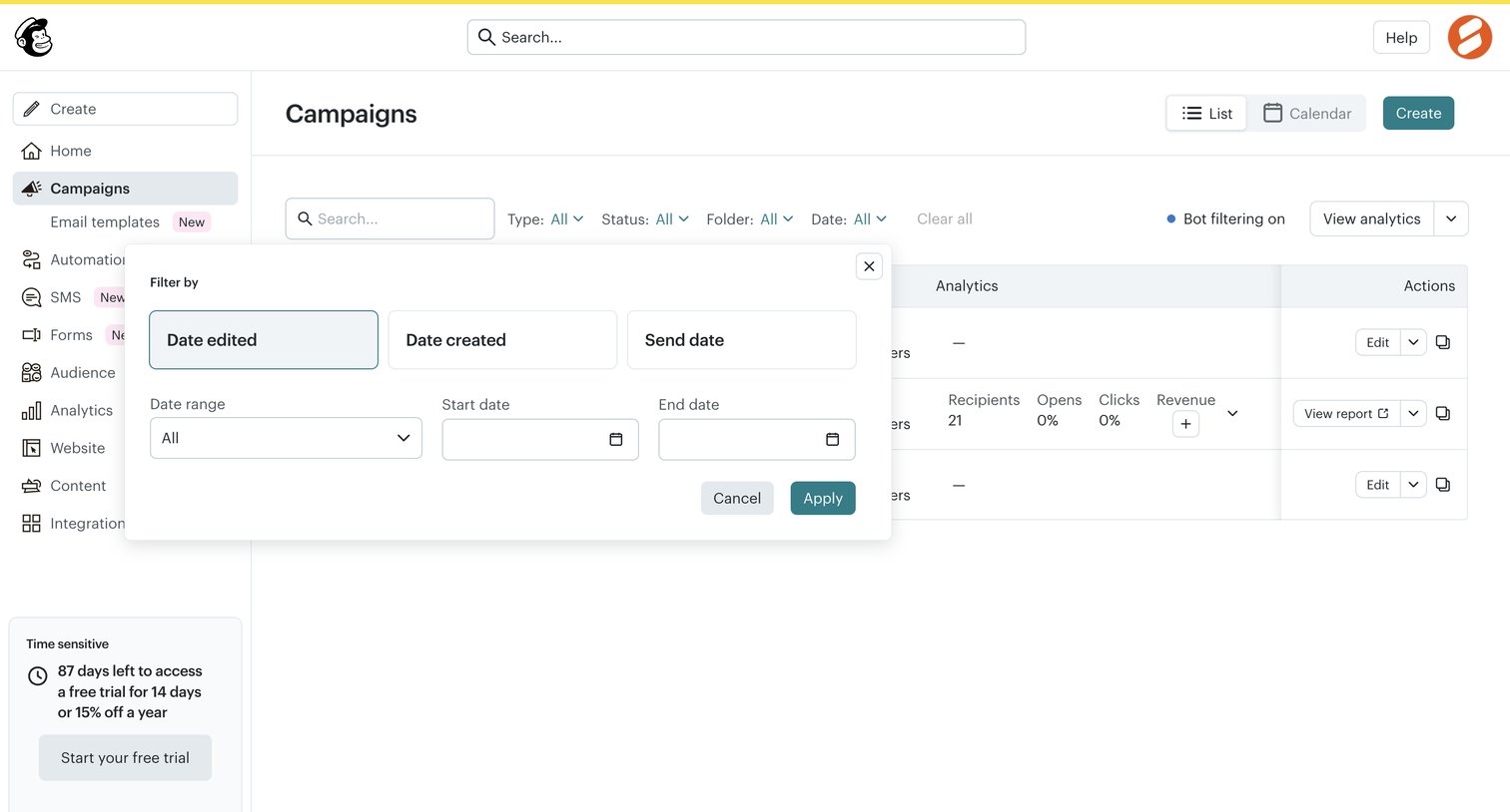 Campaigns | Mailchimp from Mailchimp