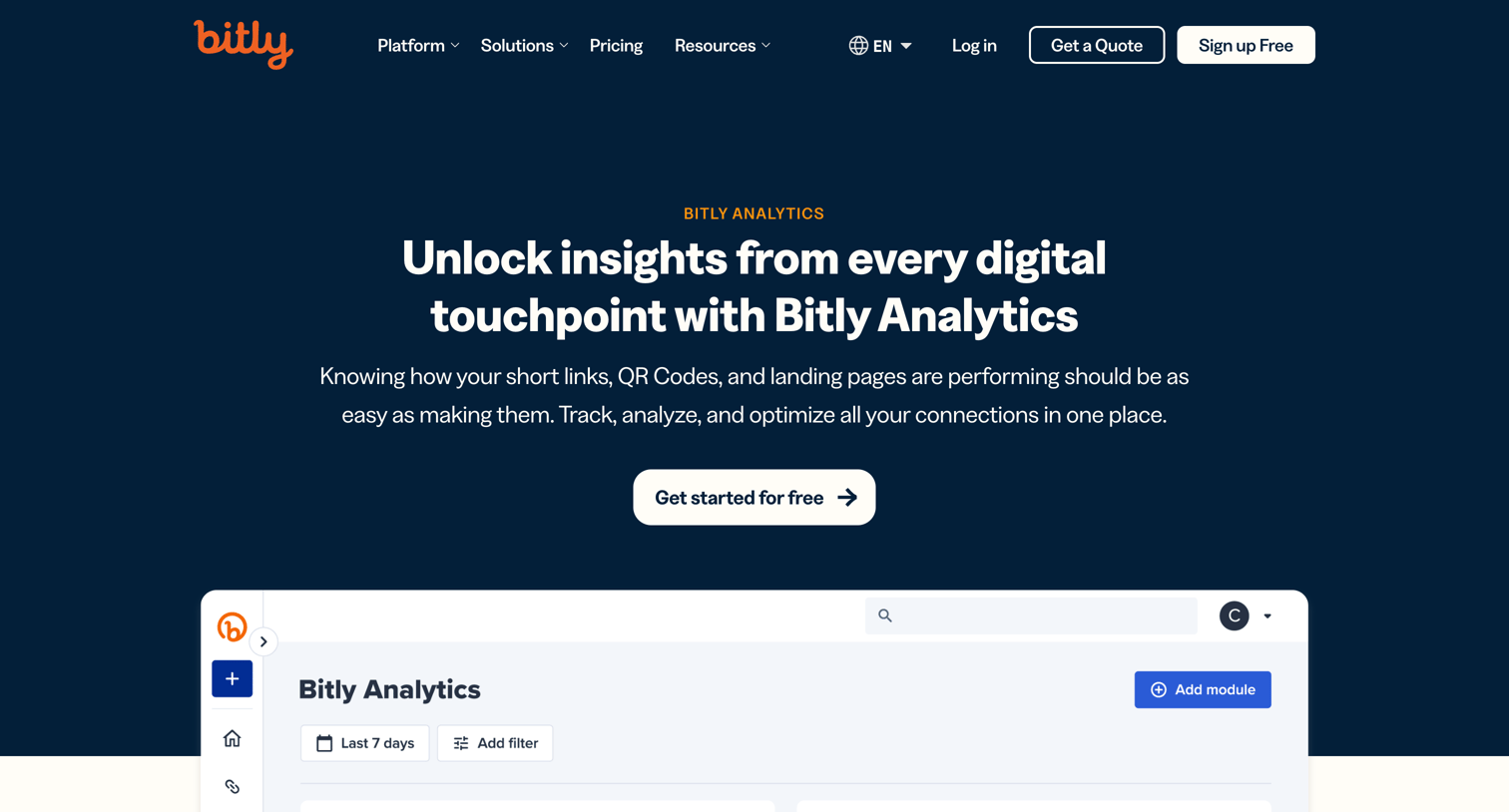 Bitly - Bitly Analytics | Track and Manage Connections screen