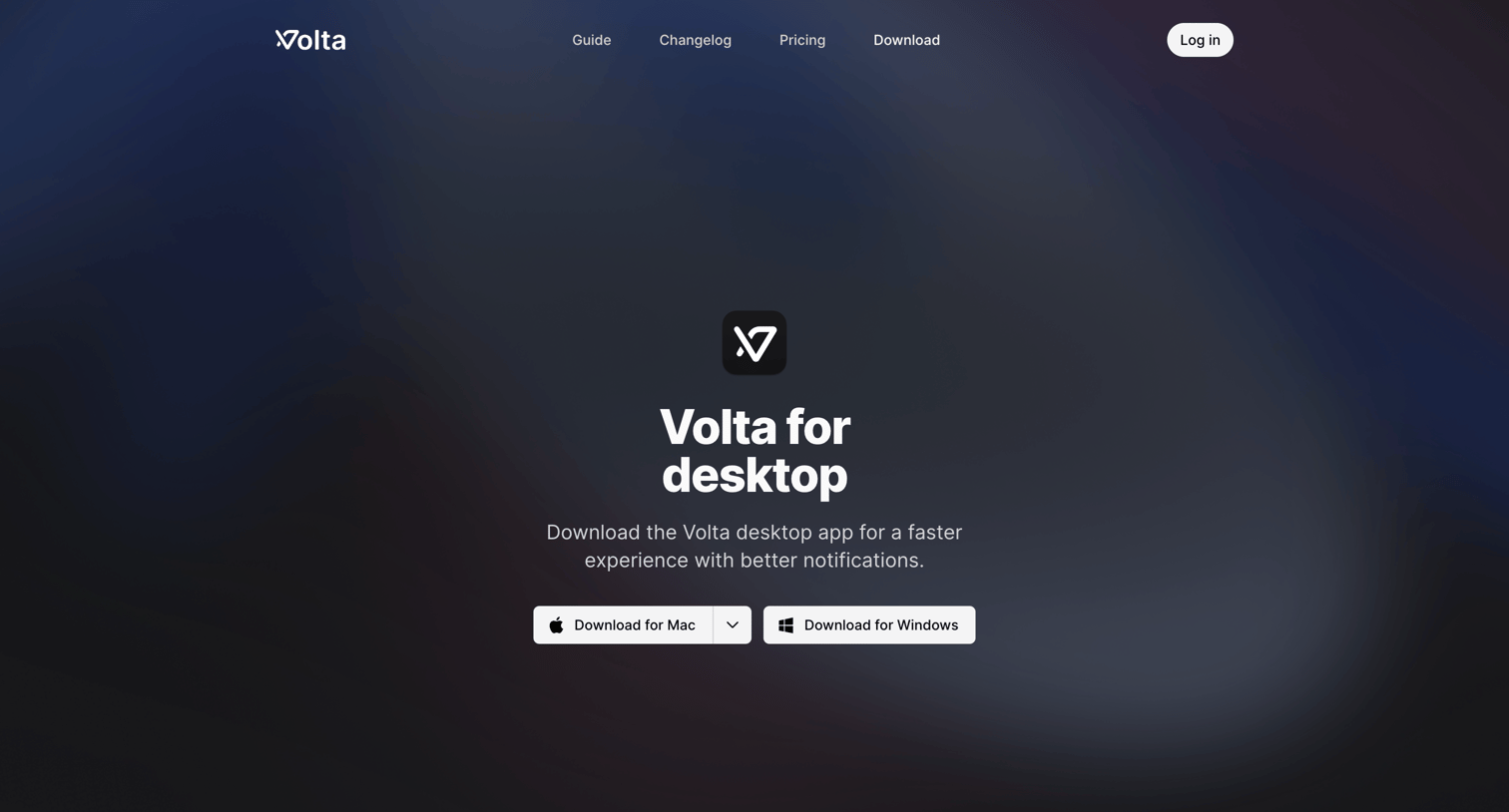 Volta - Download for desktop · Volta screen