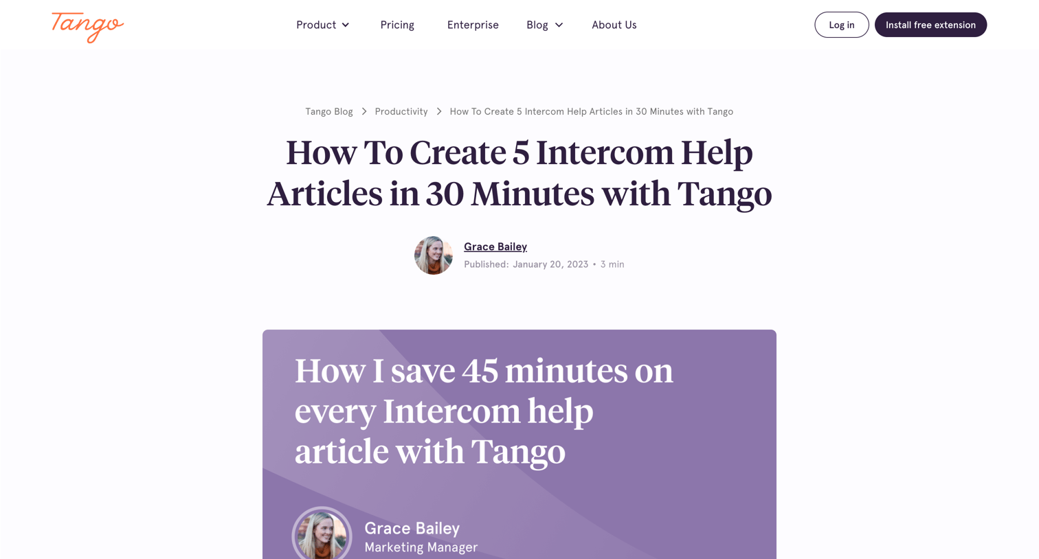 Tango - How to Create 5 Intercom Help Articles in 30 Minutes with Tango screen