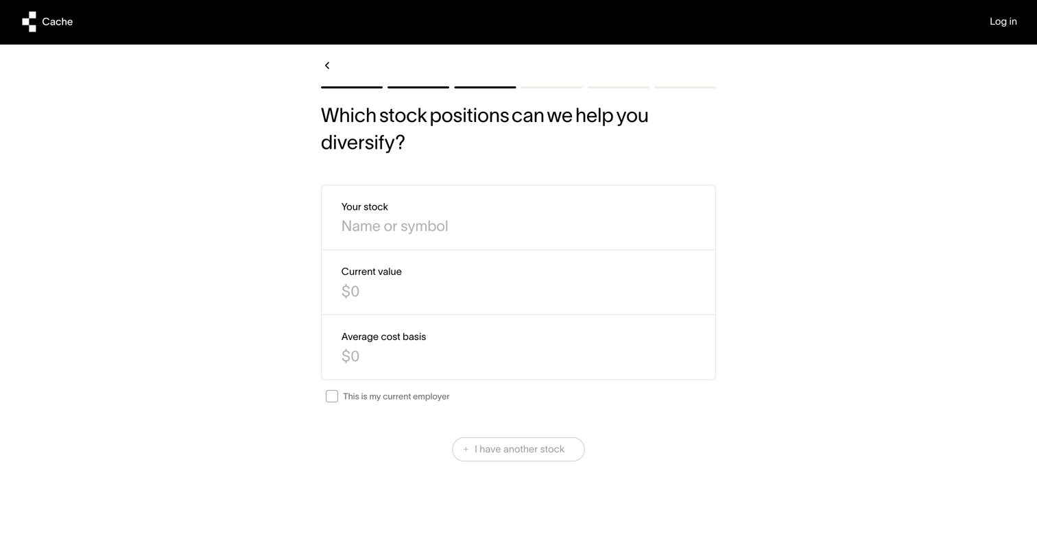 Cache - Cache – Get started screen