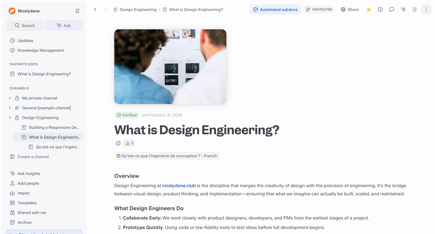 Slite - What is Design Engineering? screen