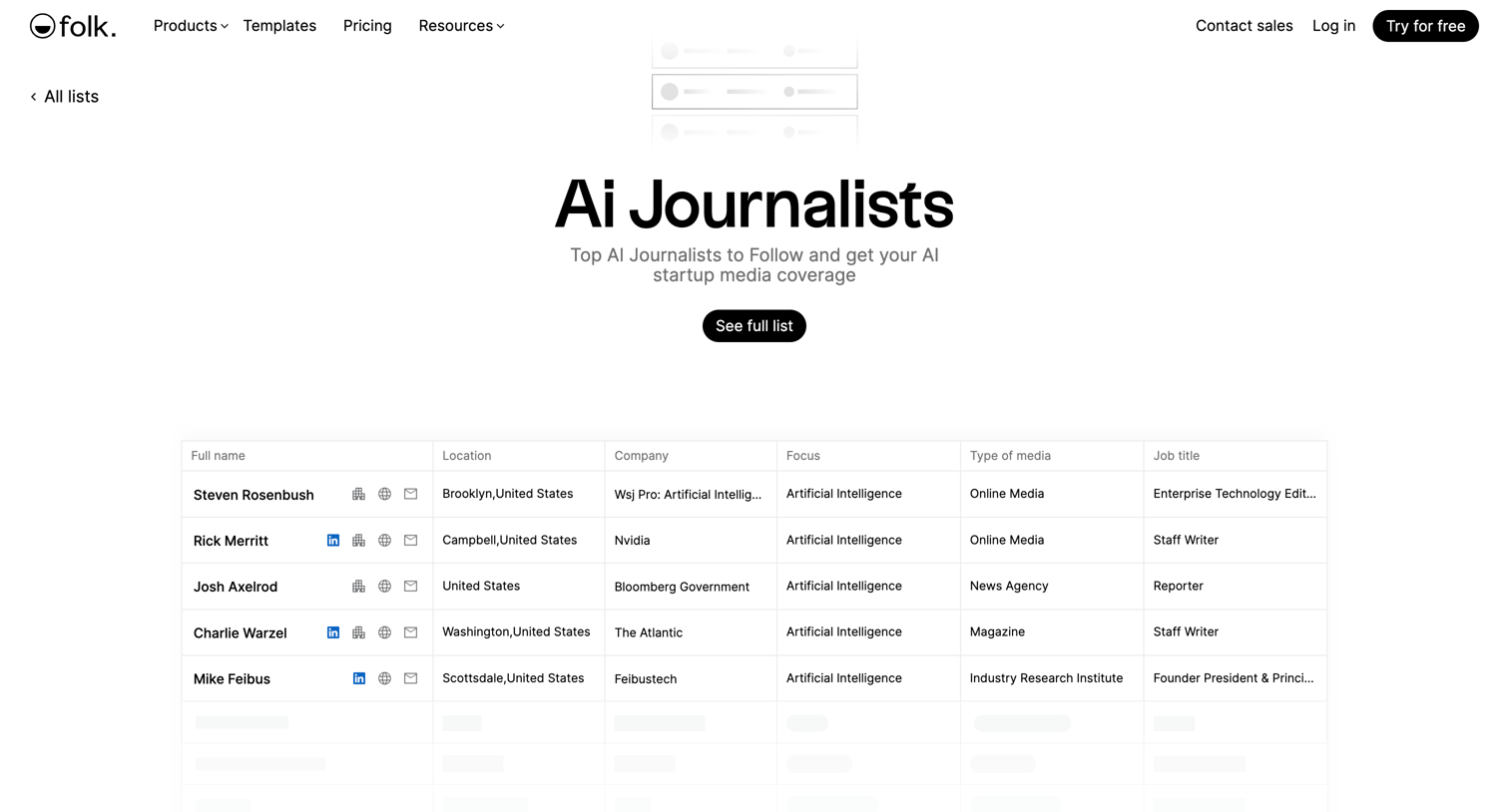 Folk - Ai Journalists screen