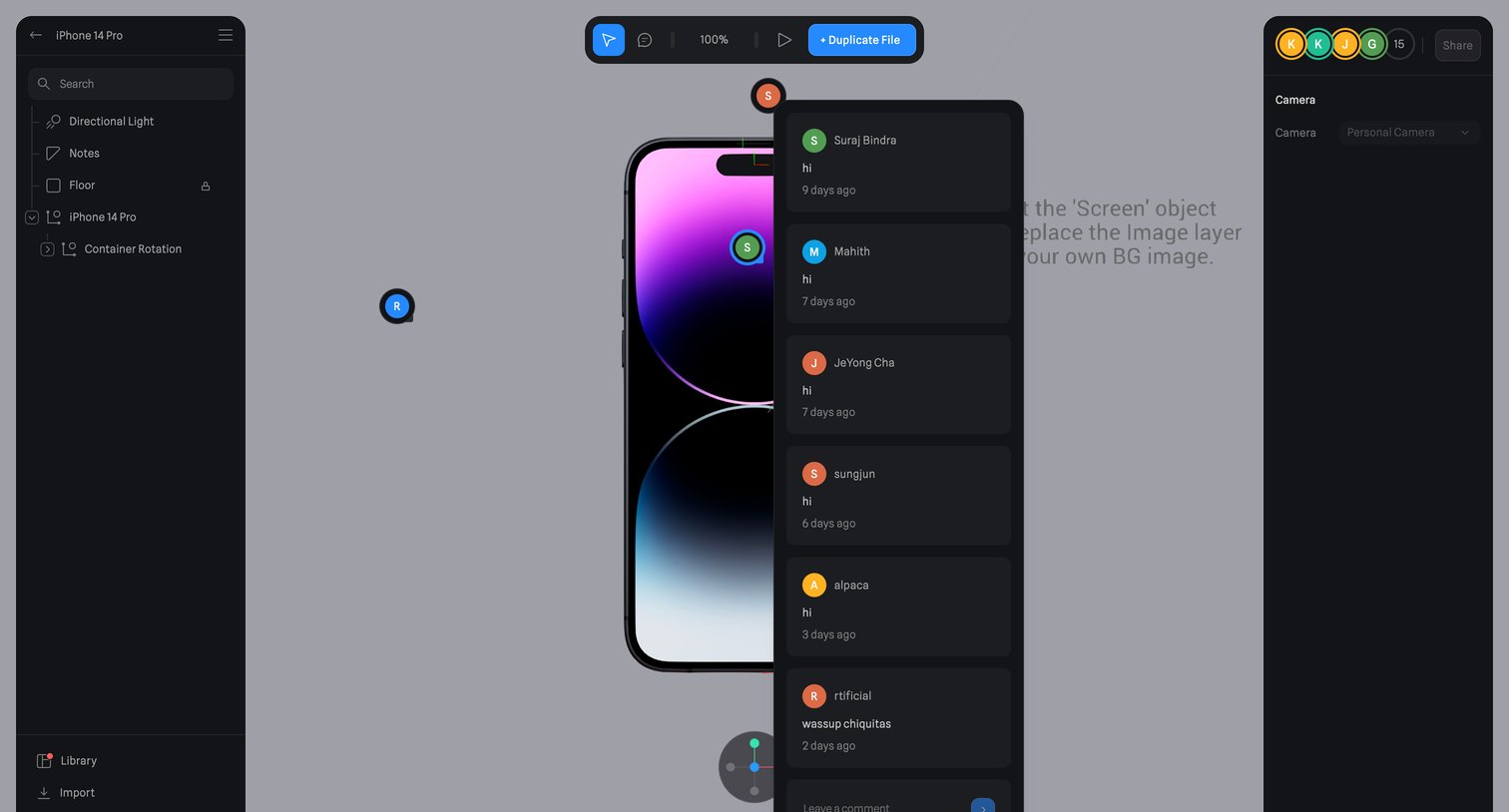 Spline - iPhone 14 Pro · Spline screen