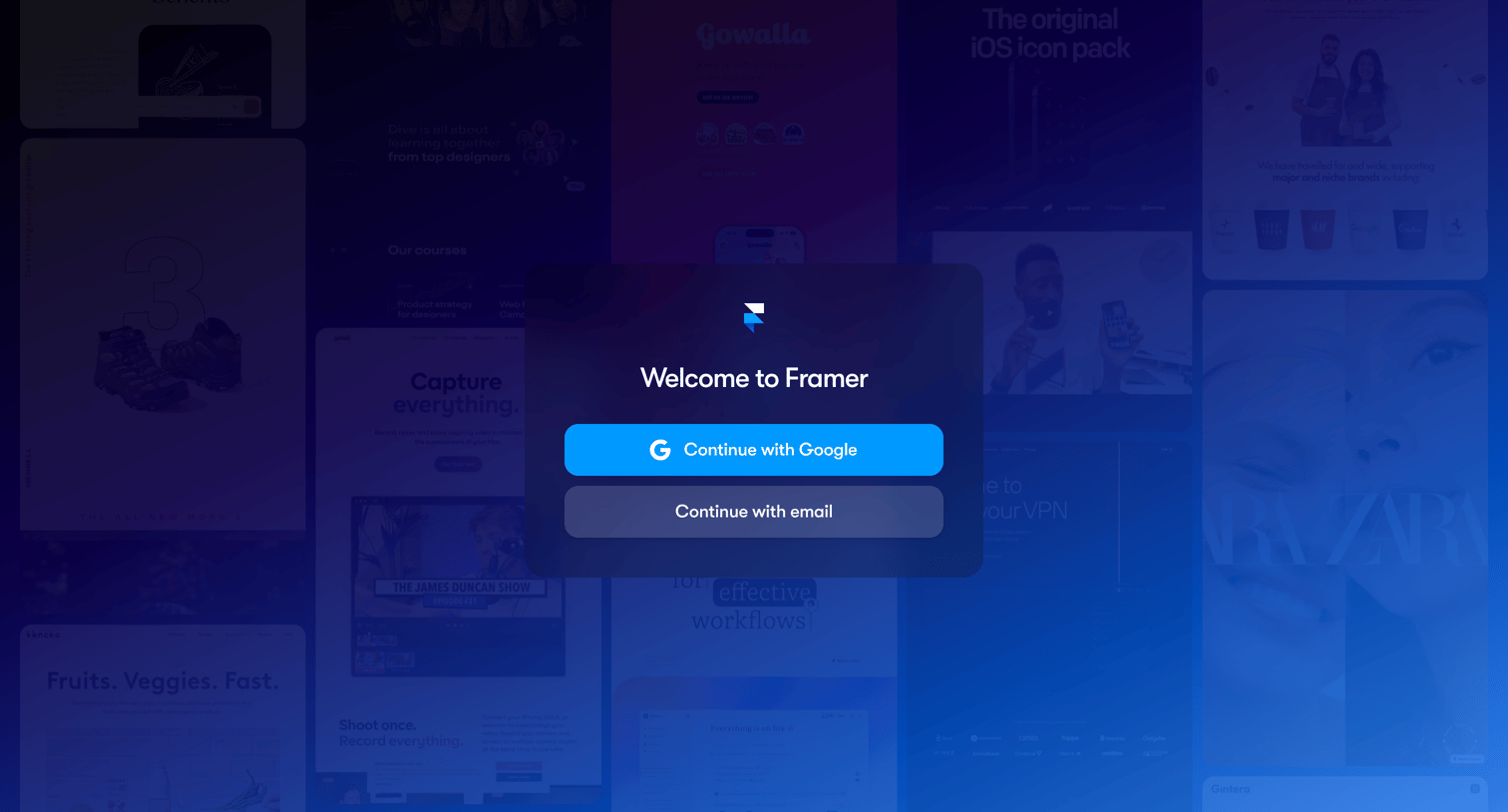 Framer - Framer Login screen