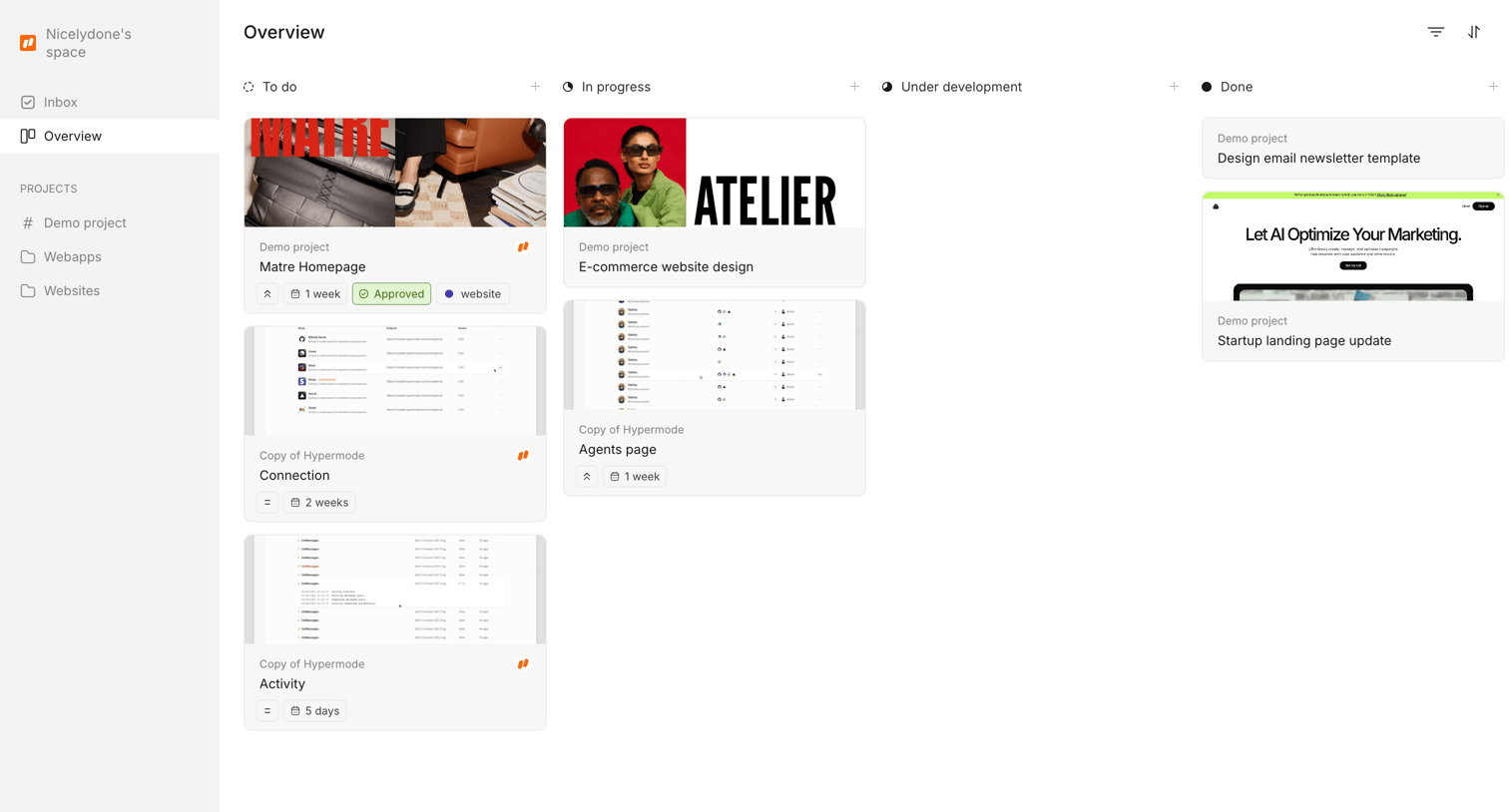Workflow screen
