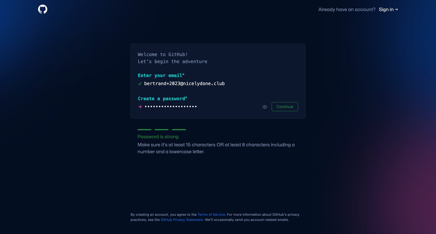 Github - Join GitHub · GitHub screen