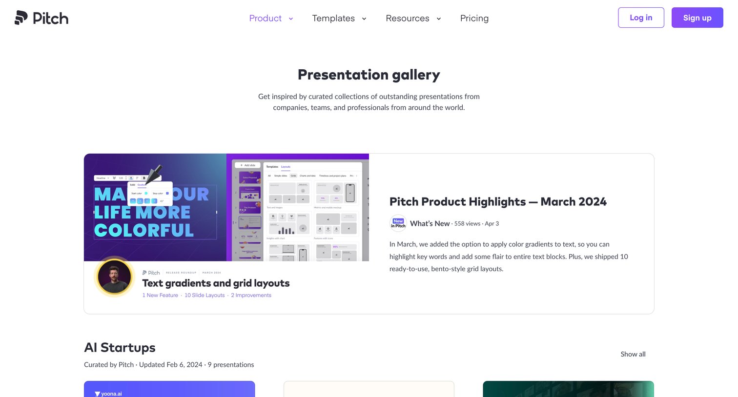 Pitch - Presentation gallery | Pitch screen
