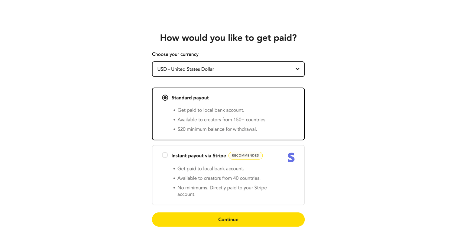 Buy Me a Coffee - Select Payment method - Buy Me A Coffee screen