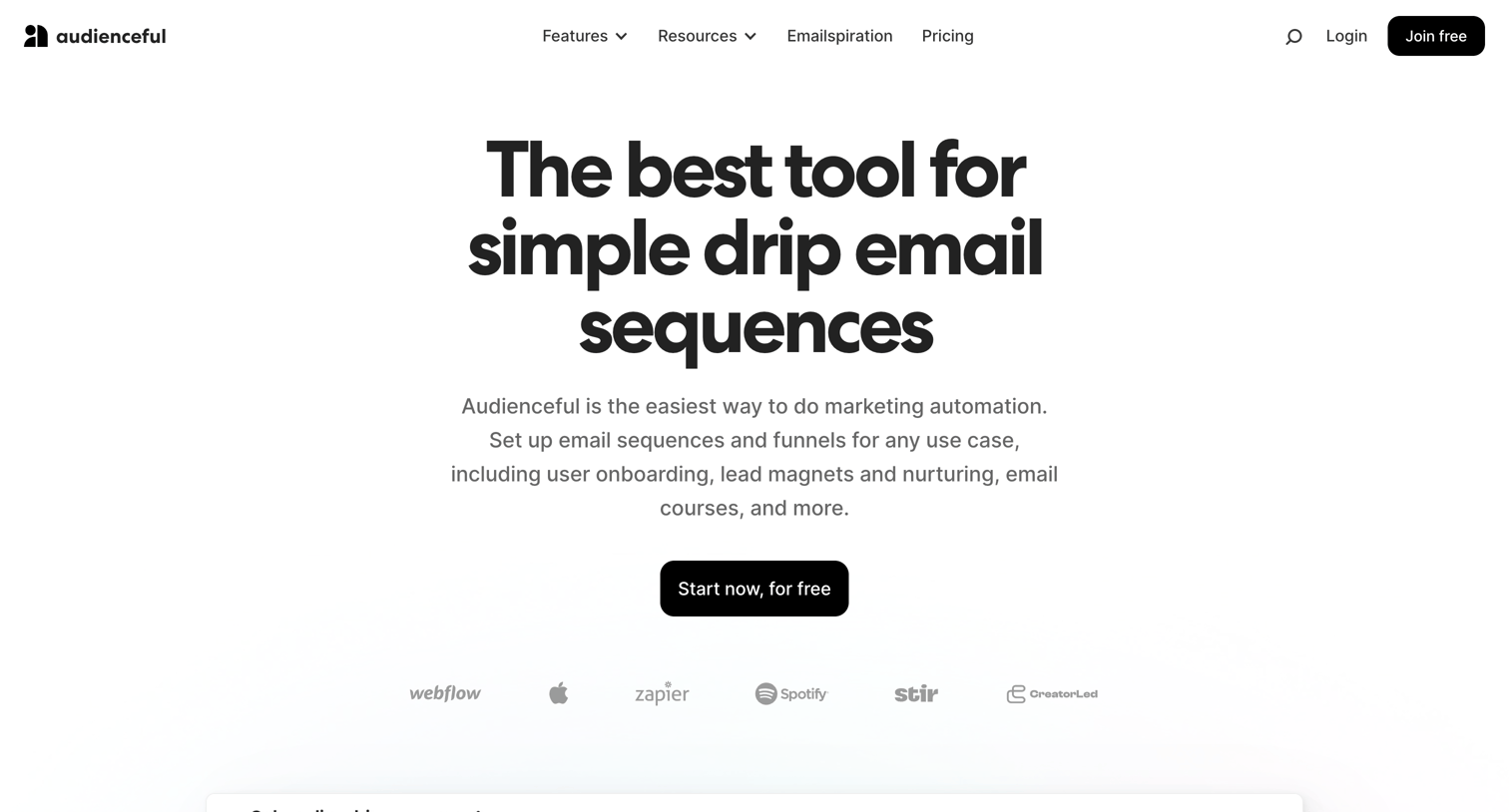 Audienceful - The Best Tool for Simple Drip Email Sequences | Audienceful screen