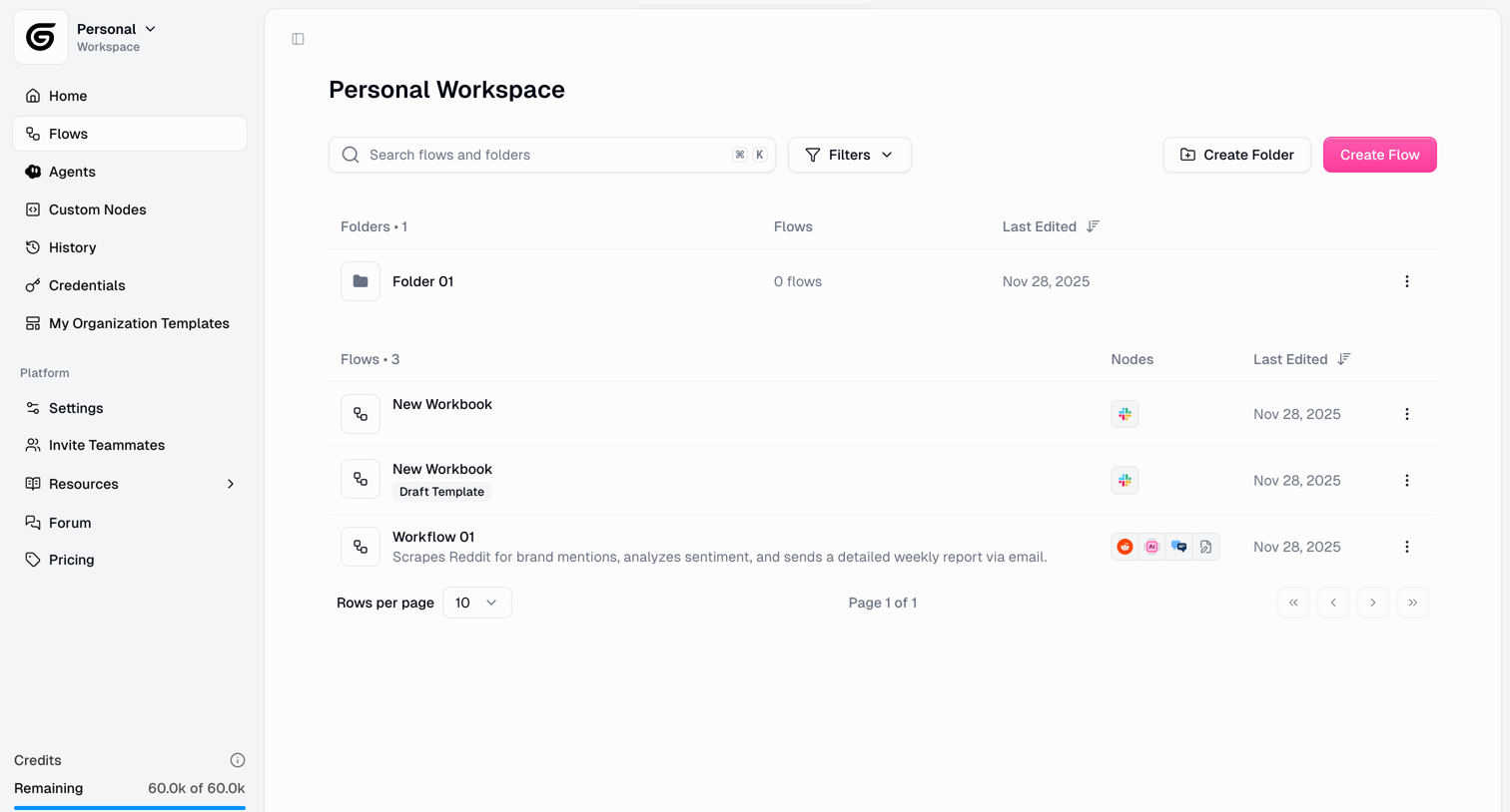 Gumloop - Gumloop | Flows screen