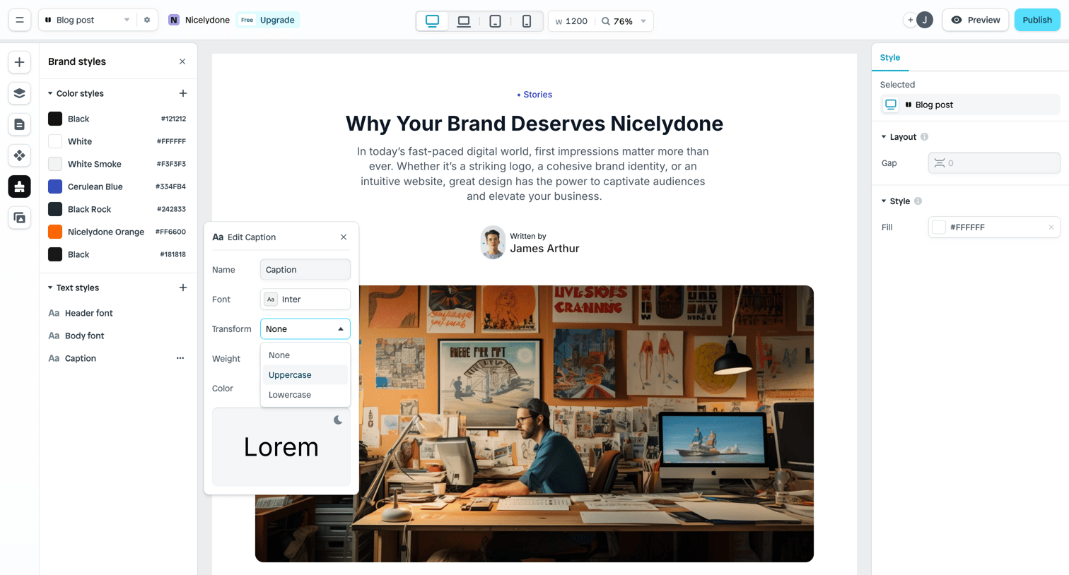 Instant - Blog post | Nicelydone screen