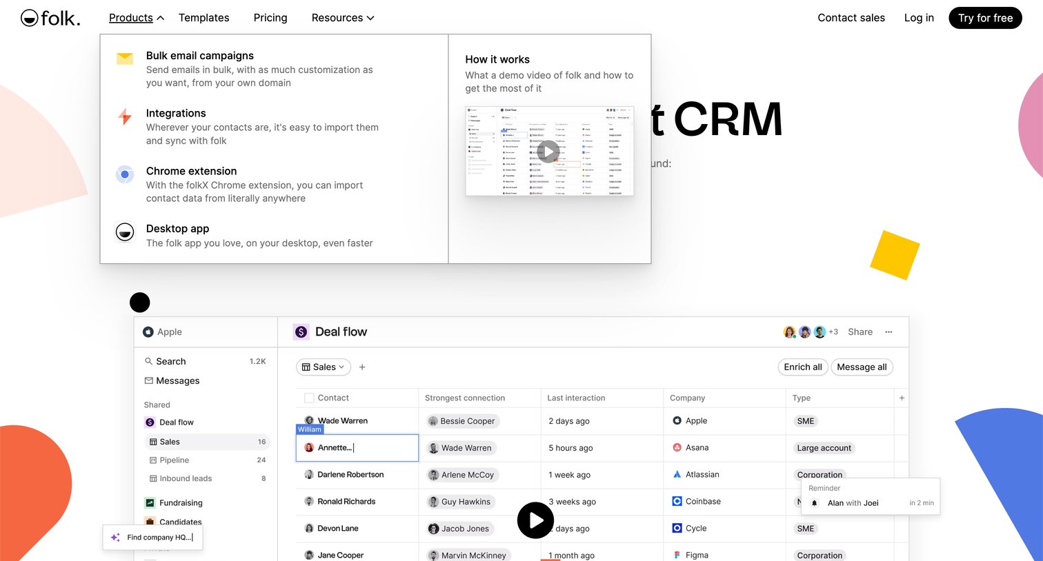Folk - Finally, an intelligent CRM screen