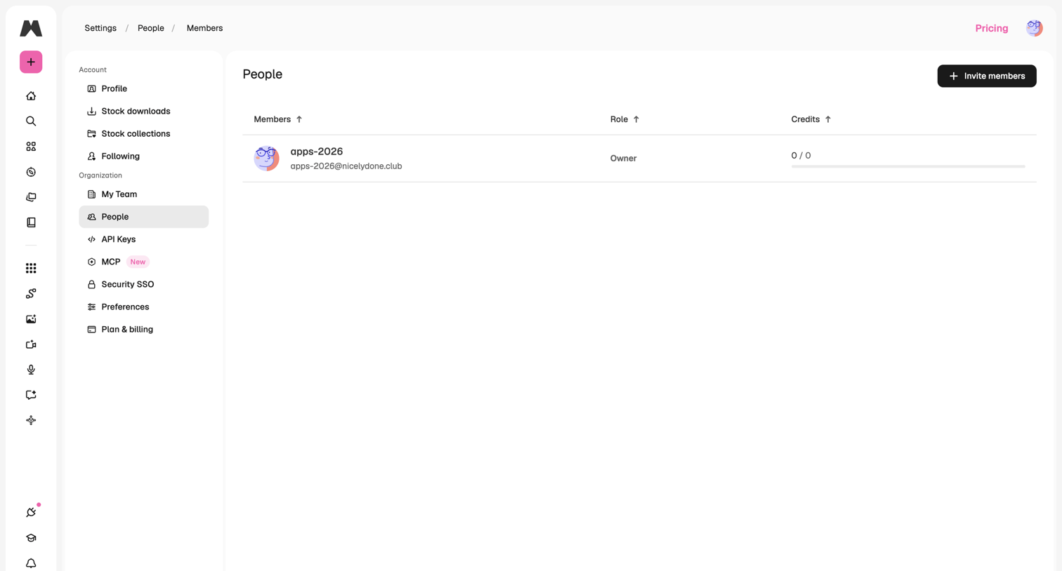 Magnific - Teams | Magnific (formerly Freepik) screen