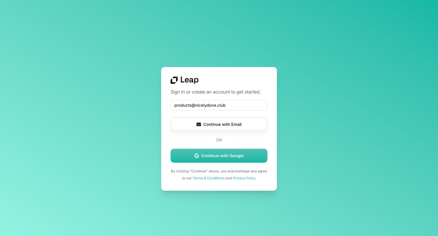 Leap - Leap AI | Automate any workflow with AI screen