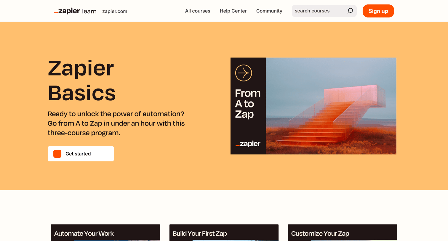 Zapier - Zapier Learn screen