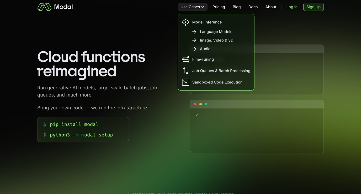 Modal screen