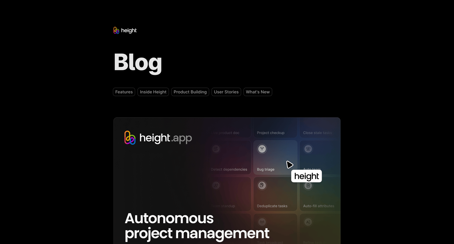 Height - Blog - Height screen