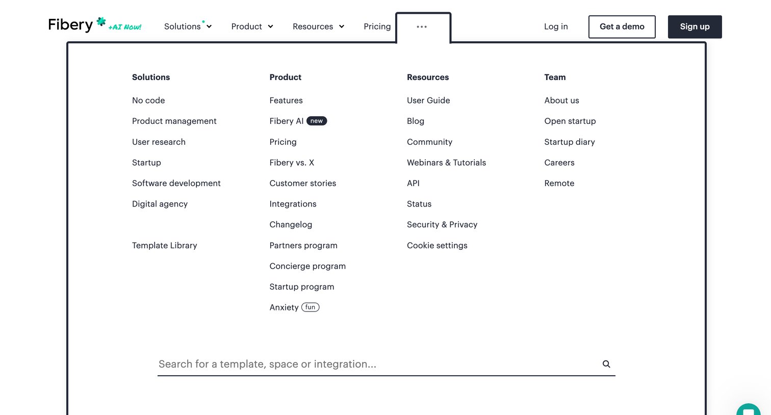 Fibery - Build your company workspace with no code — Fibery screen