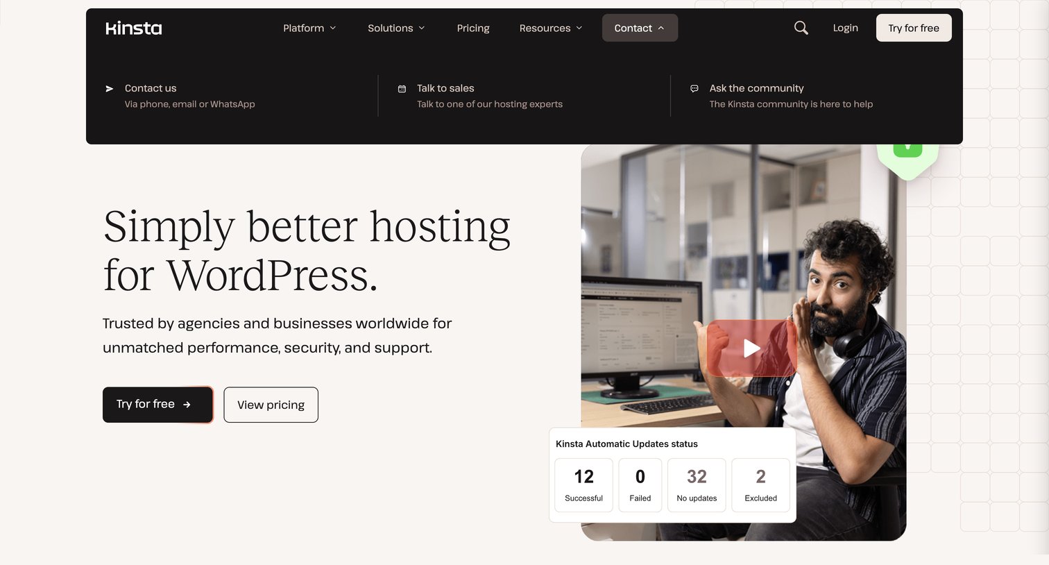 Kinsta - Kinsta® - Simply better hosting for WordPress screen