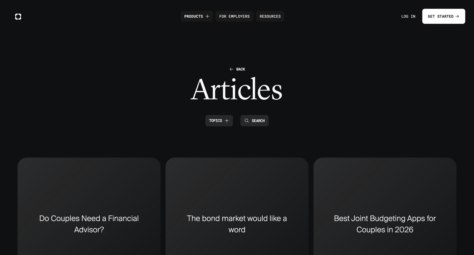 Origin Financial - Blog screen