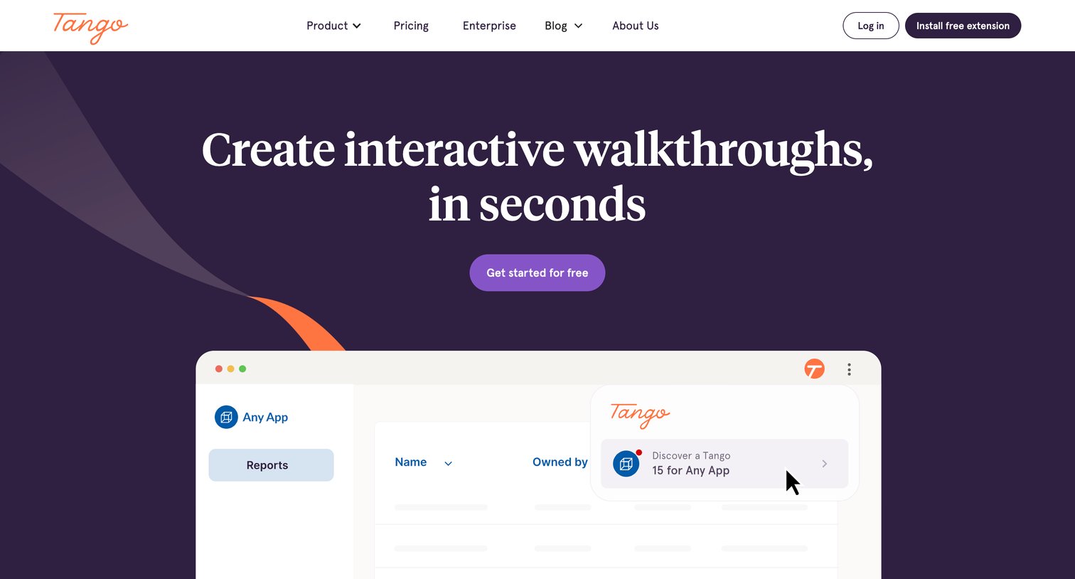 Tango - Features | Tango screen