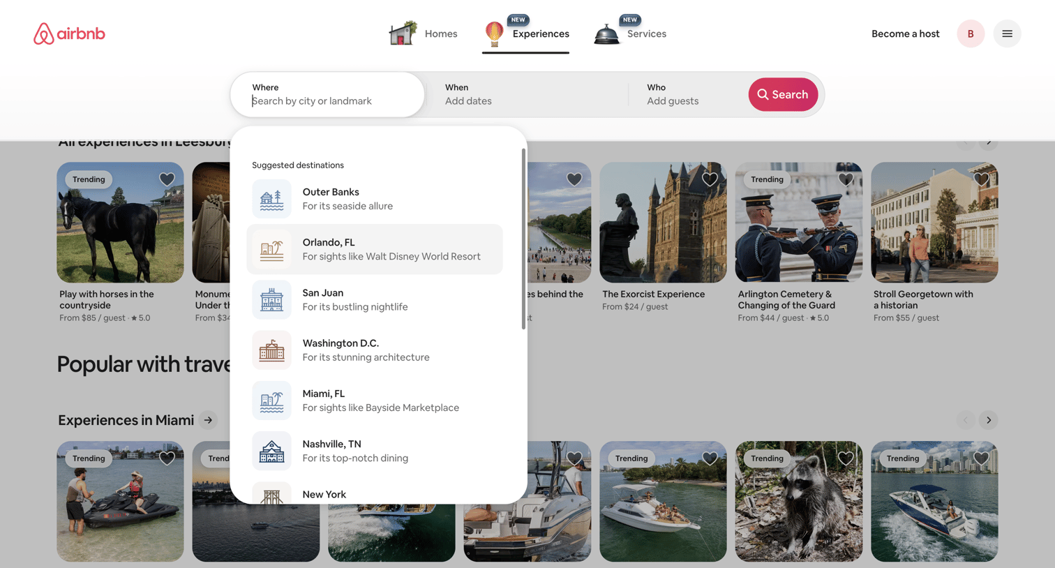 Airbnb - Airbnb Experiences - Find Things to Do Hosted by Locals screen