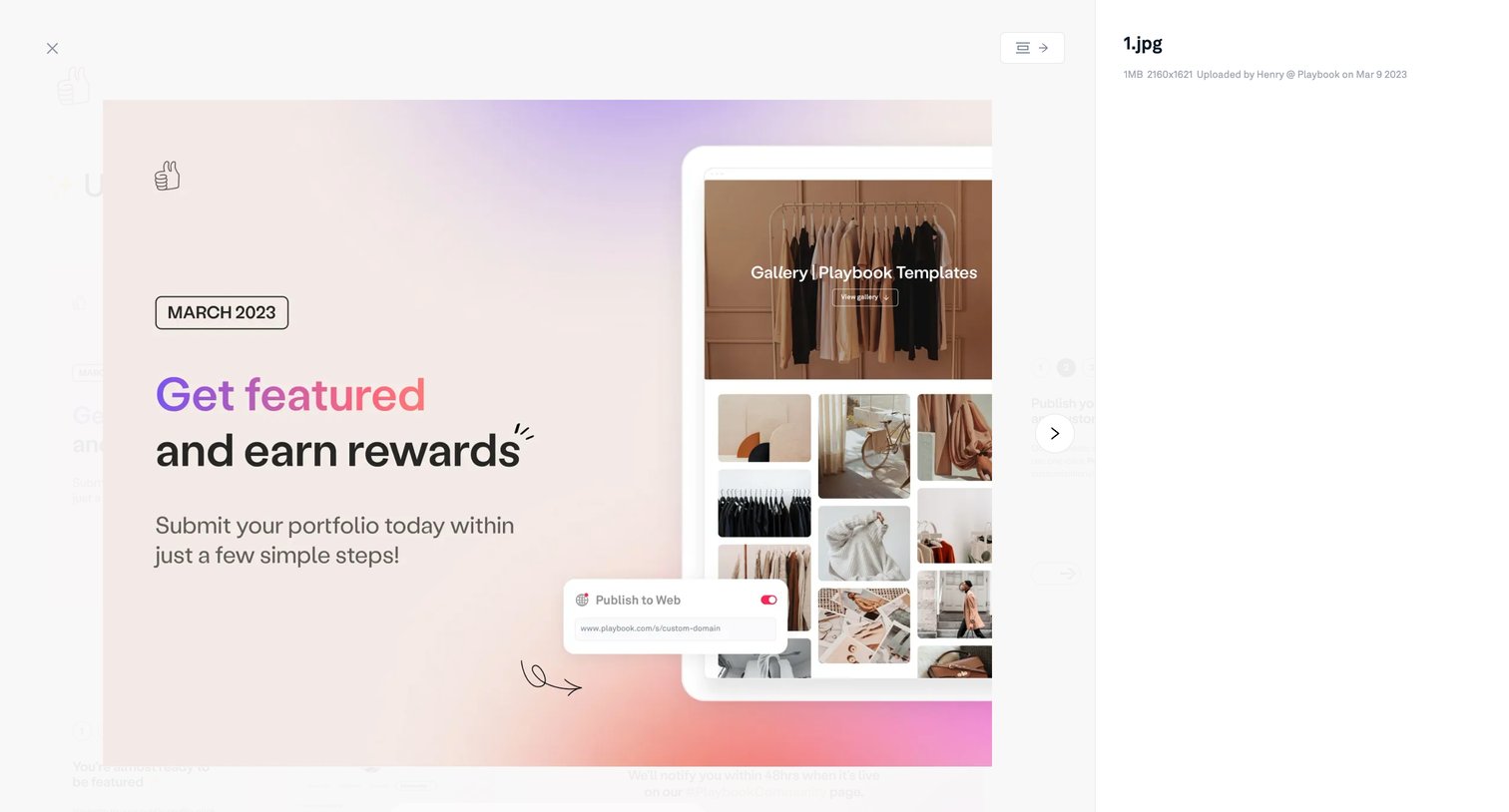 Playbook - Get featured today! screen