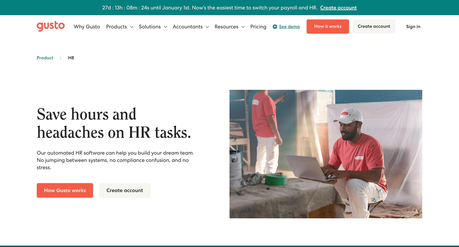 Gusto - Best HR Software and Solutions for business screen