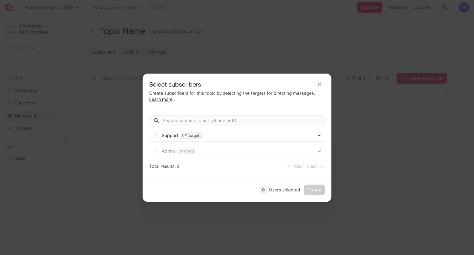Appwrite - Topic - Appwrite screen