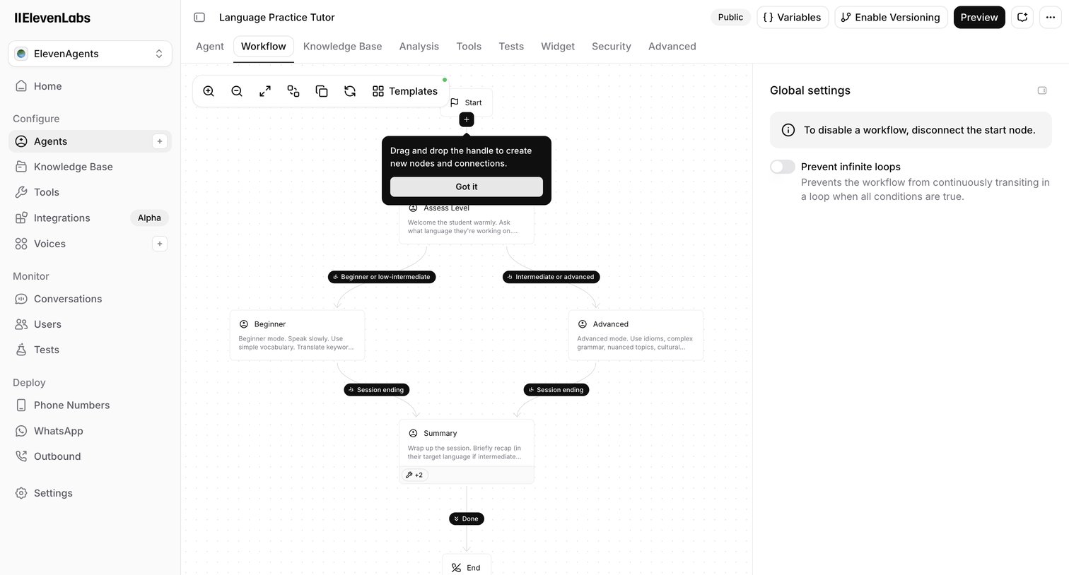Elevenlabs - ElevenAgents | ElevenLabs screen