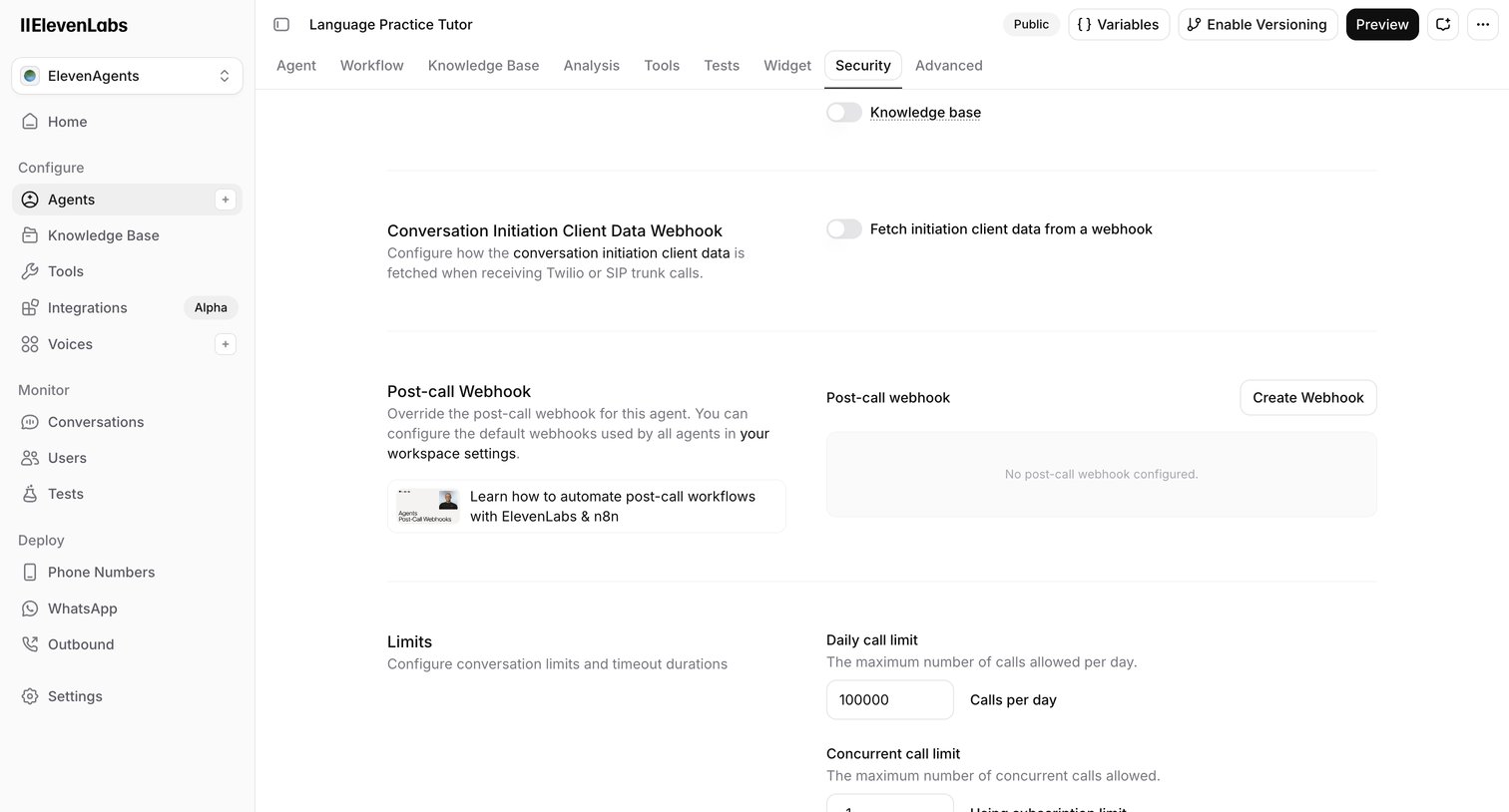 Elevenlabs - ElevenAgents | ElevenLabs screen
