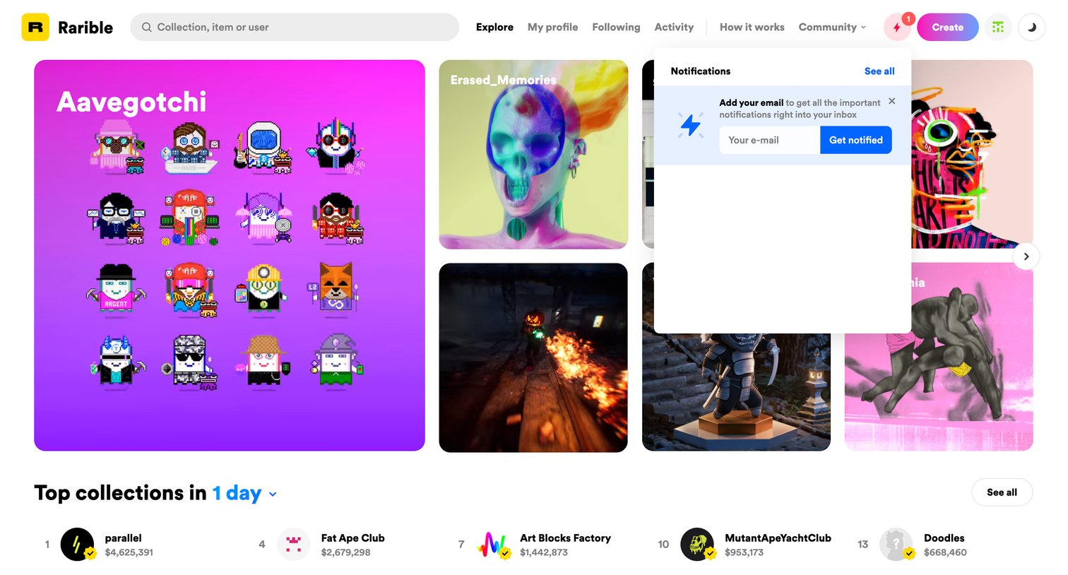 Rarible - Rarible – Create, sell or collect digital items secured with bloc screen