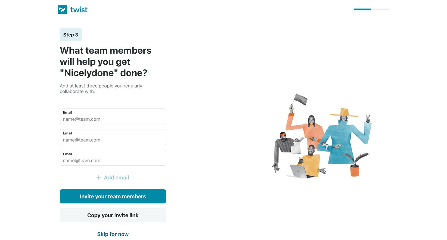 Twist - What team members will help you get done | Twist screen