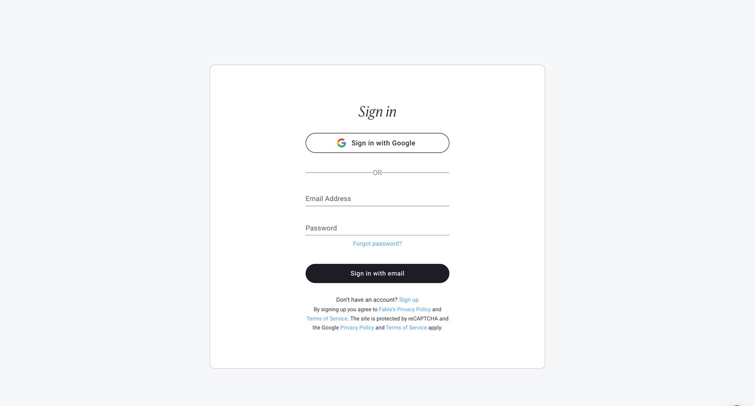 Sign in to your Fable motion design account from Fable