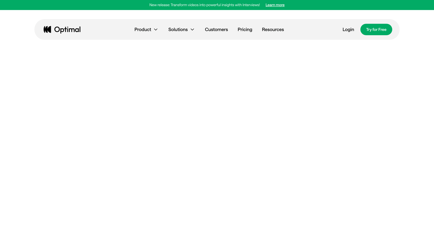 Optimal - Tree Testing Optimal User Insight Platform screen