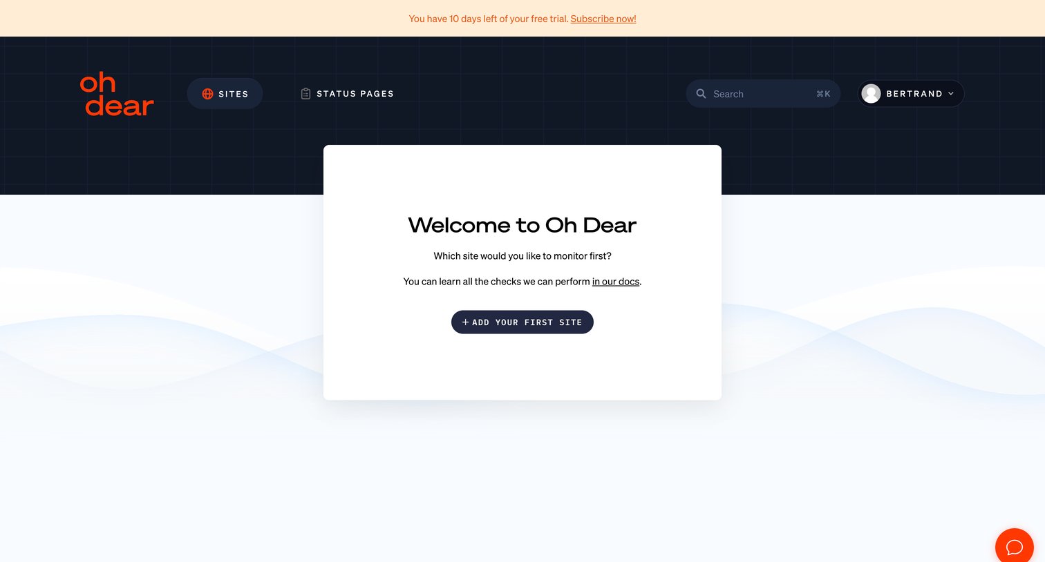 Oh Dear - Sites - Oh Dear screen