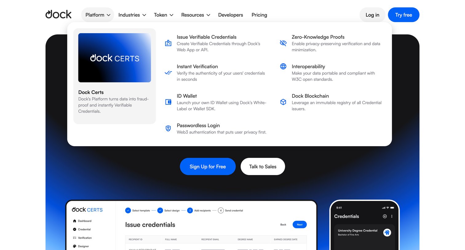 Dock - Dock helps you end data fraud and reduce verification costs screen