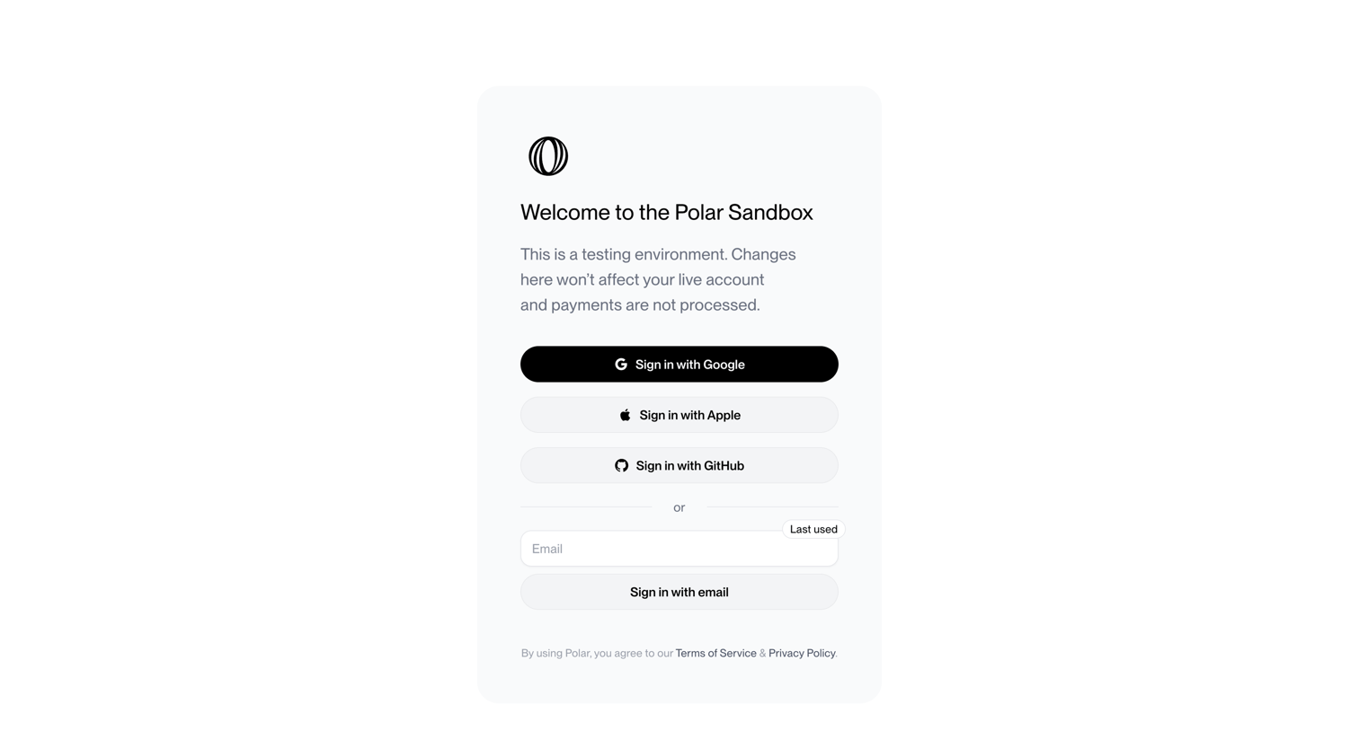 Polar - Log in to Polar | Polar screen