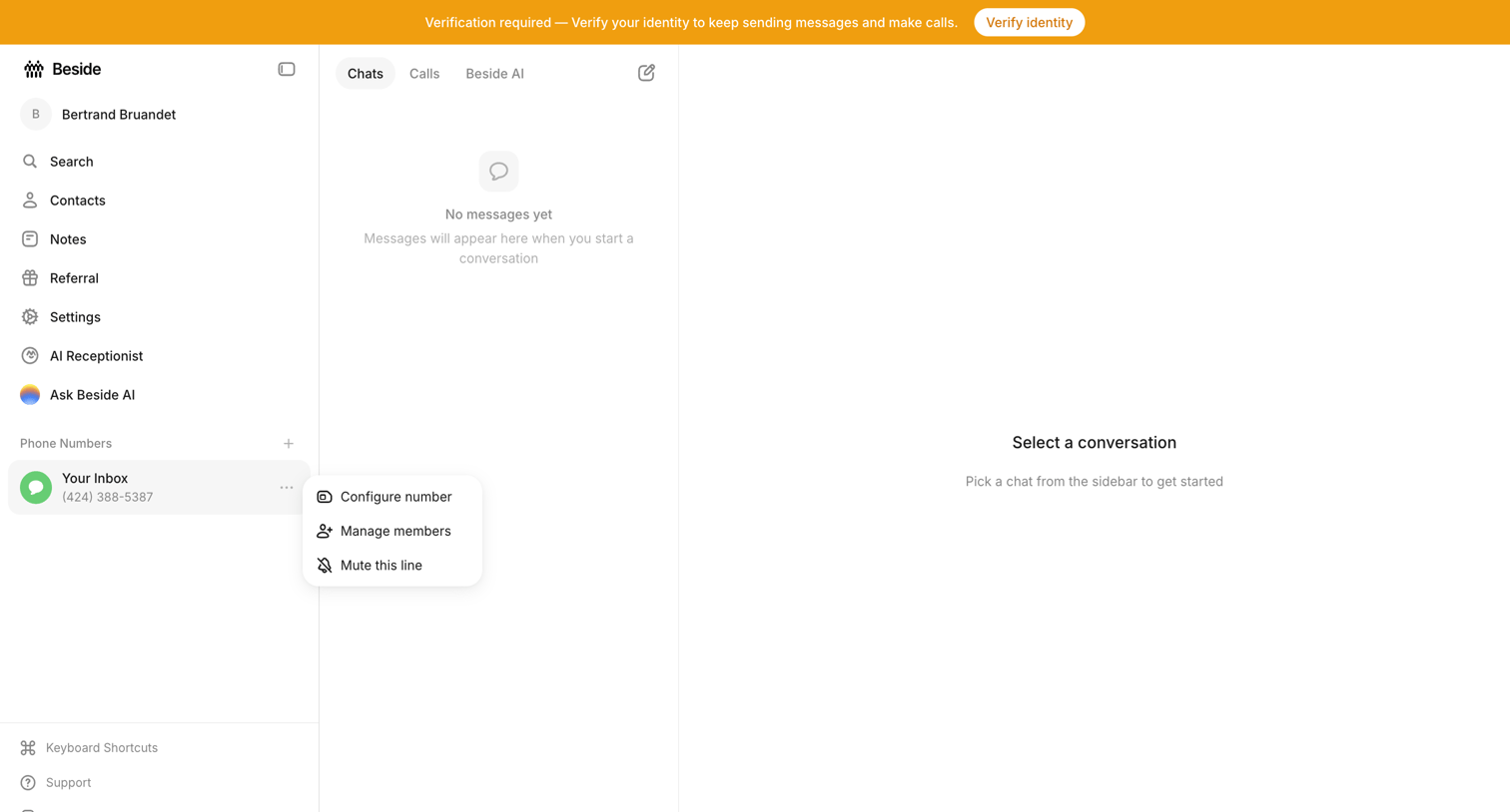 Beside - Chats - Your Inbox - Beside screen