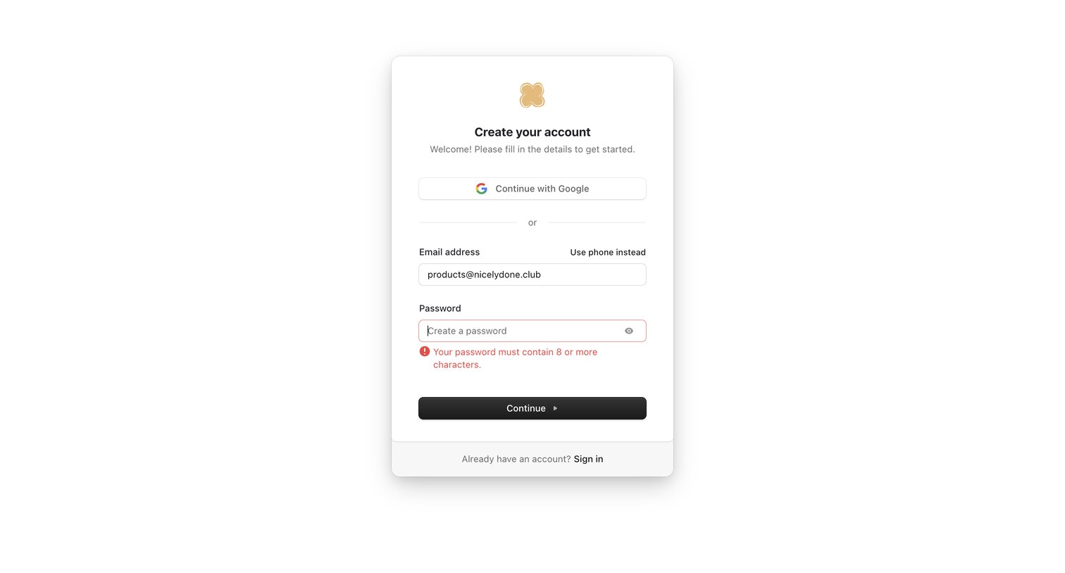 Bud - My account | Bud screen
