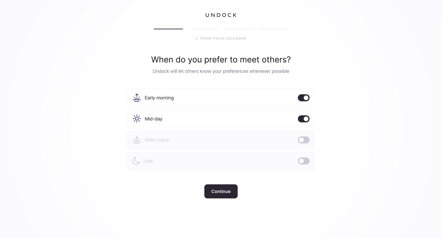 Undock screen