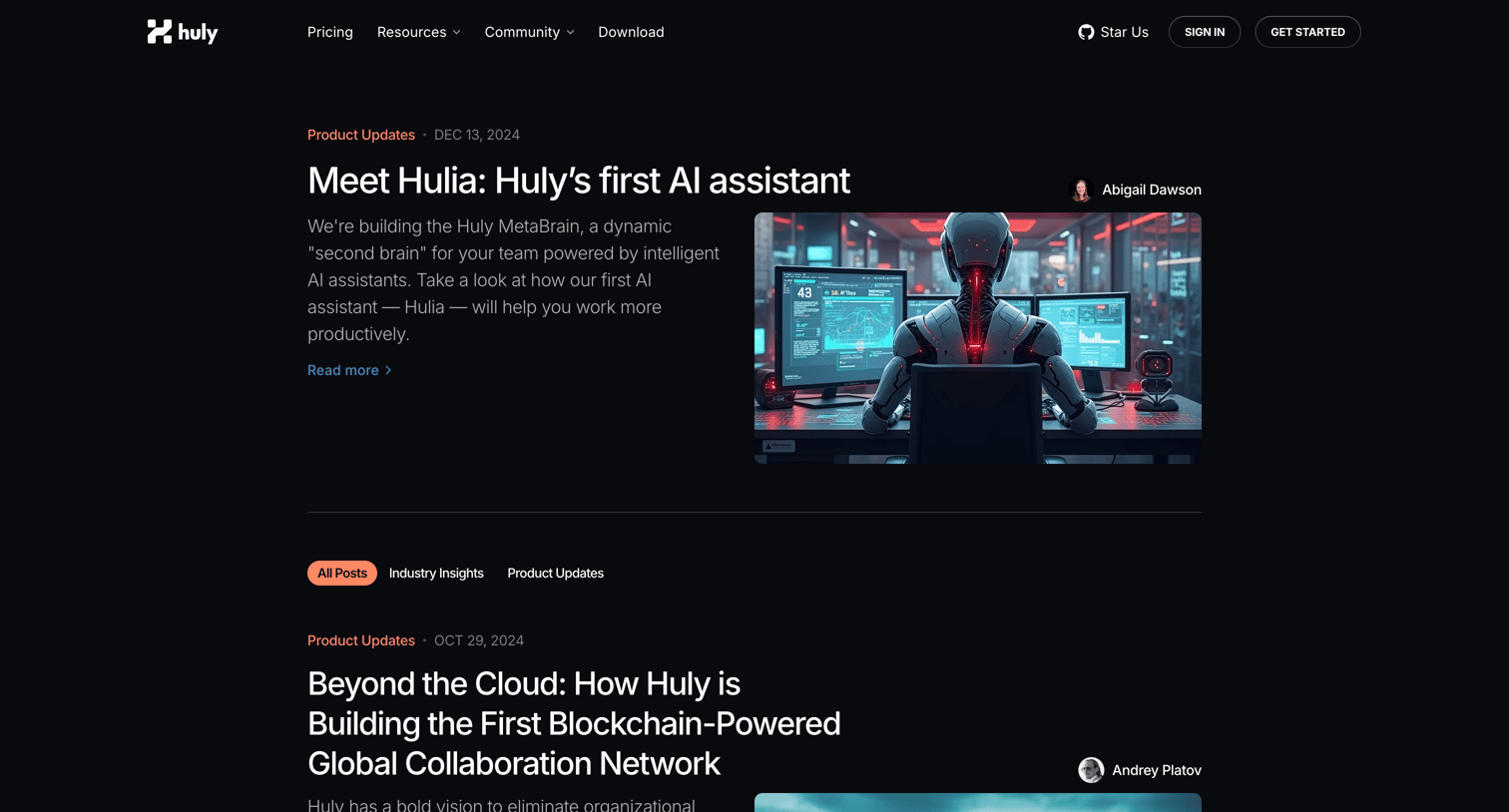 Huly - Blog - Huly.io screen