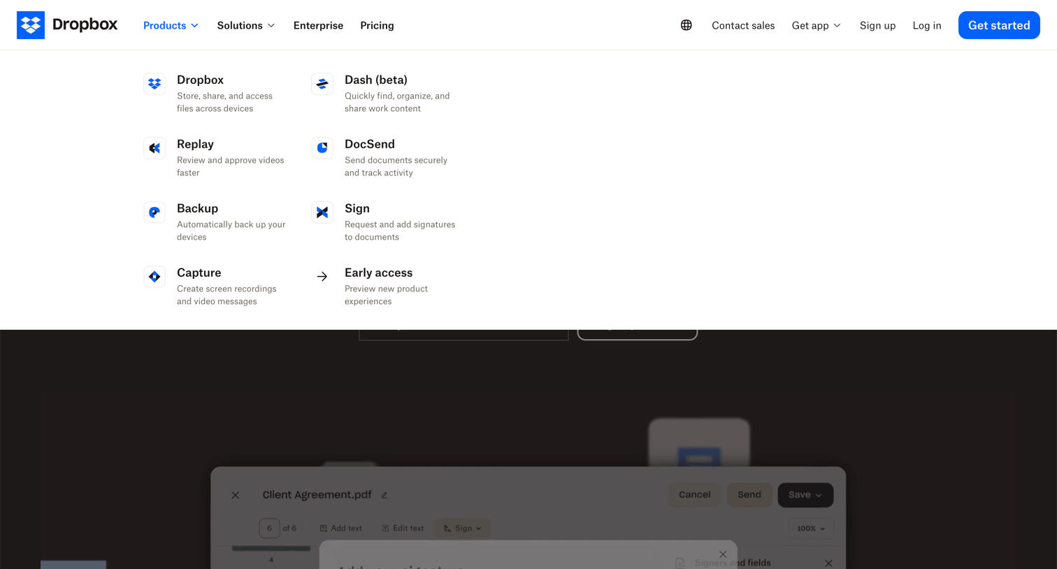 Dropbox - dropbox.com screen