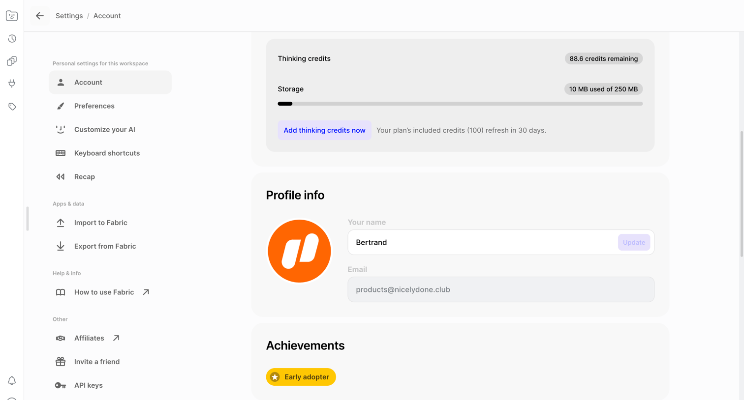 Fabric | Account from Fabric