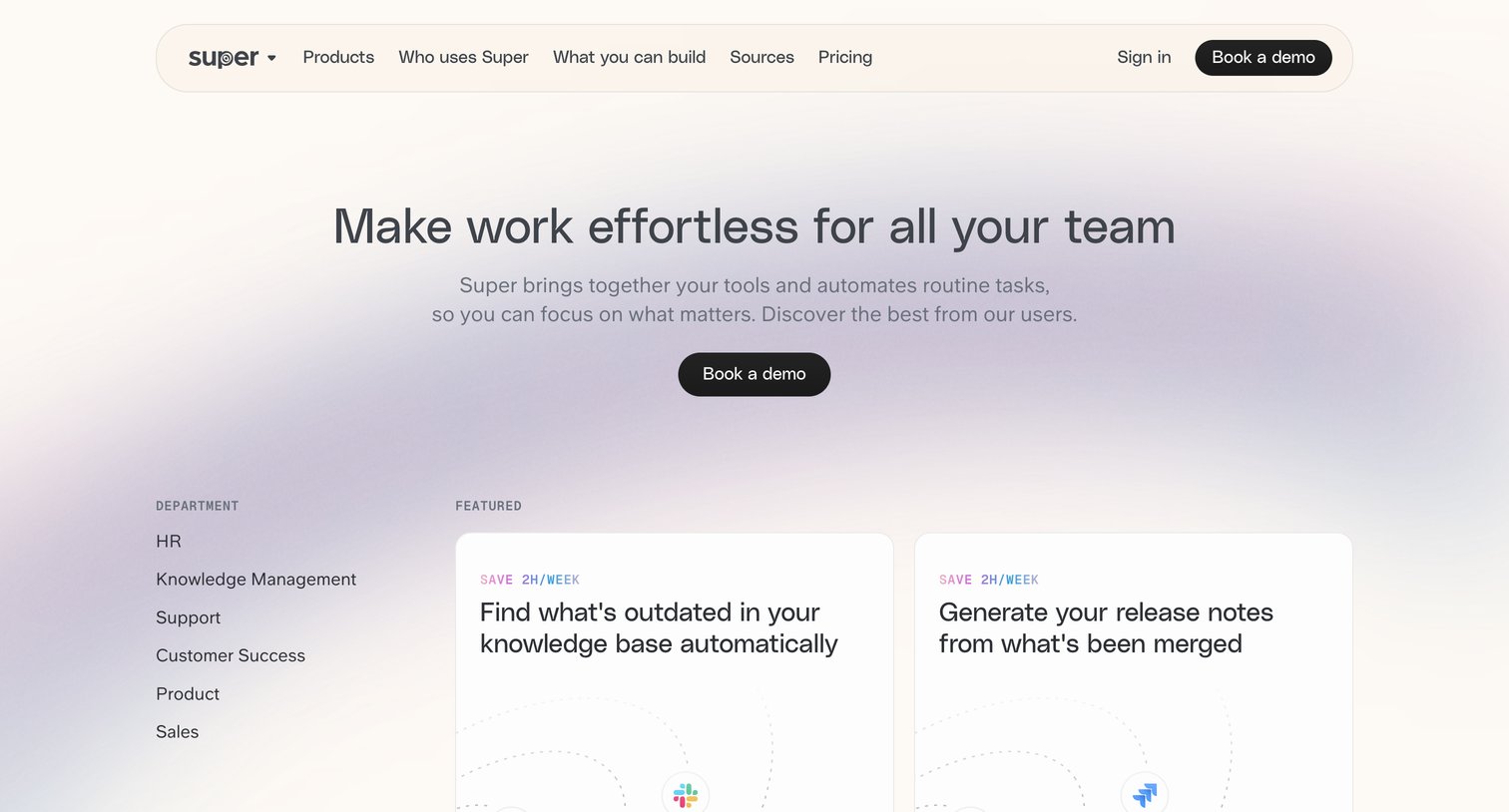 Super - Make work effortless for all your team screen