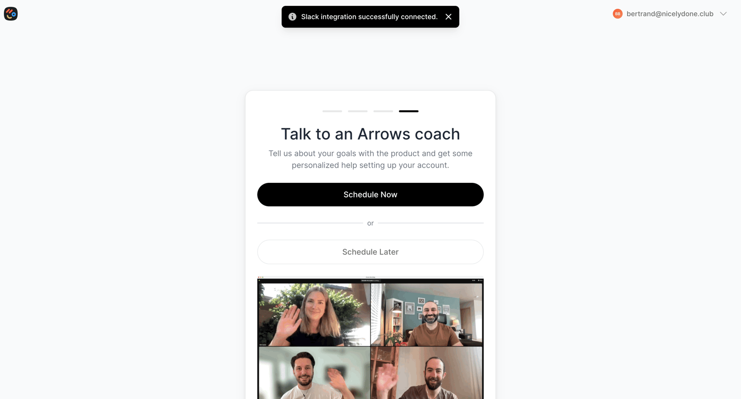 Arrows - Shared onboarding plans – Arrows.to screen