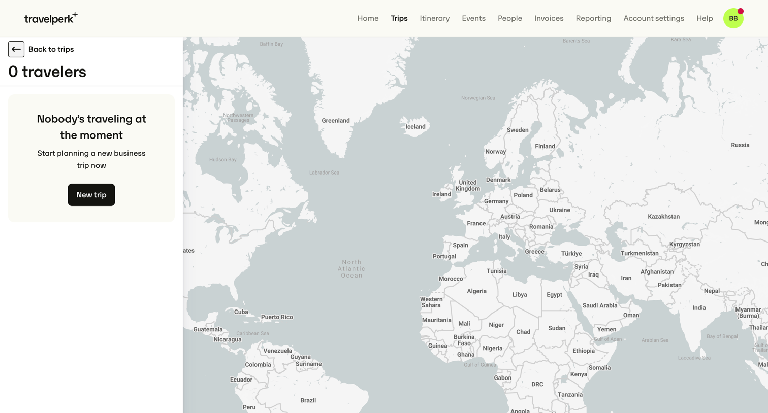 Travelperk - Travelers Map — TravelPerk screen